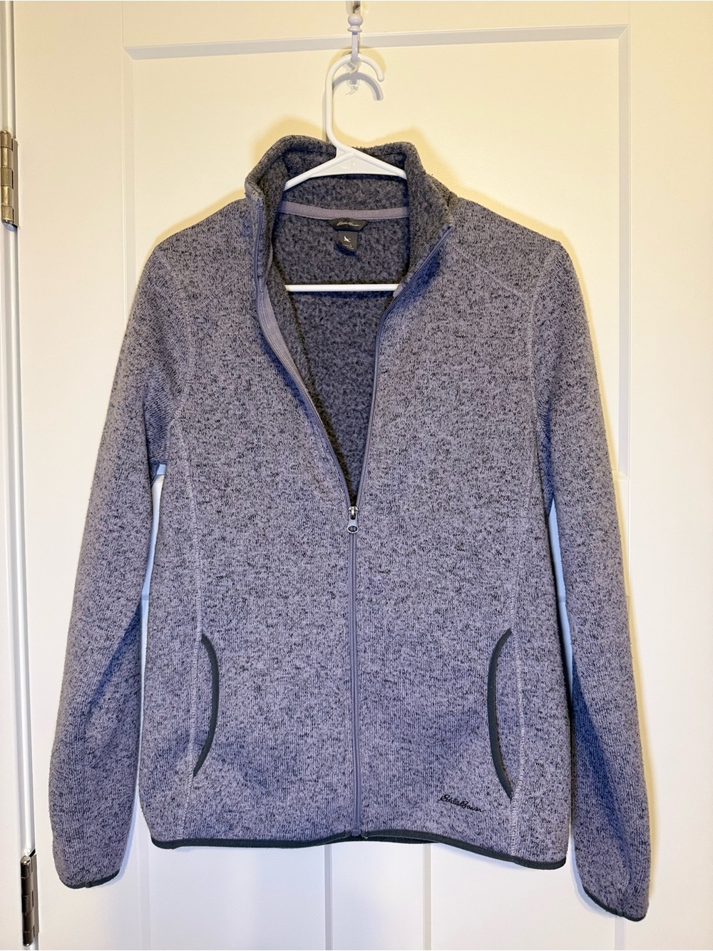 Purple Heather Gray Full-Zip Fleece Jacket